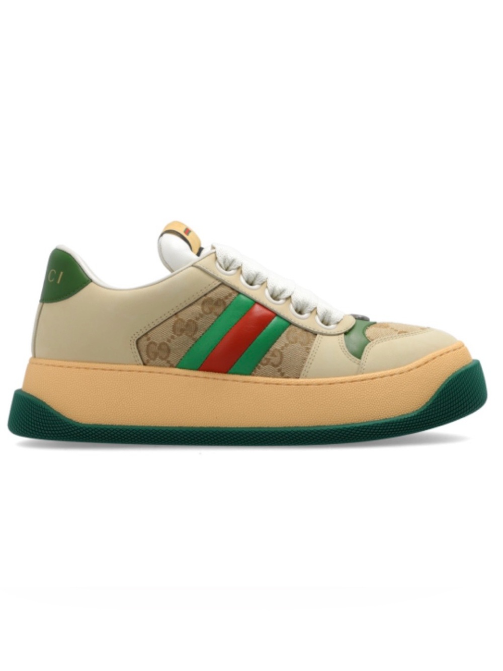 GUCCI Screener platform GG logo web stripe sneakers